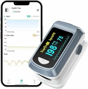 HealthTree JKS50C Bluetooth Finger Oximeter, Saturometer Oximeter with PI